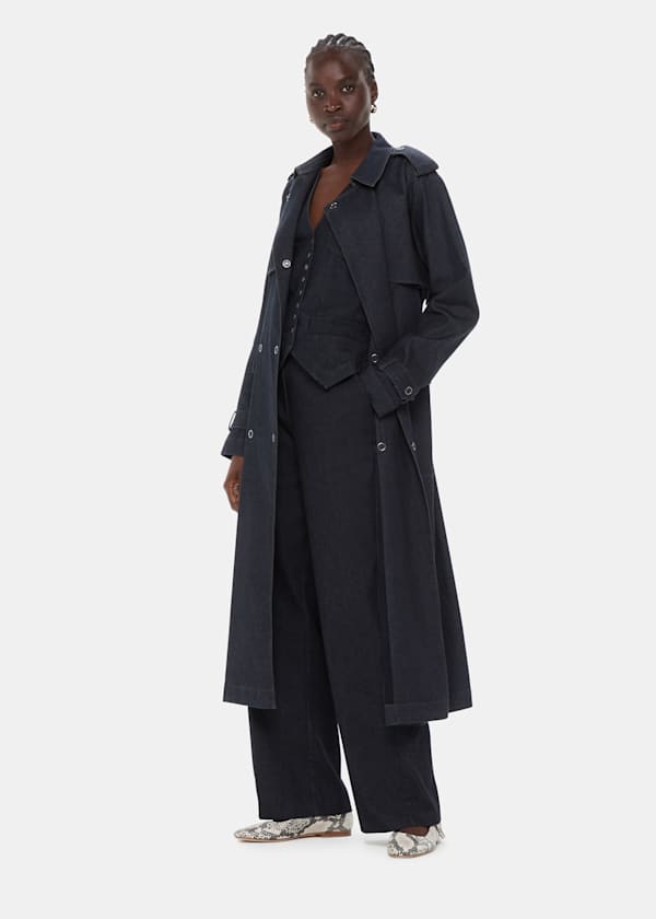 Cara Denim Trench Coat